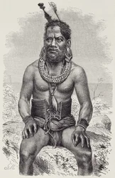 Mann von den Ruk-Inseln, aus Die Geschichte der Menschheit, Bd.1, von Prof. Friedrich Ratzel, 1896